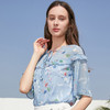 欧芮儿2019春装新短袖碎花雪纺衬衫女宽松显瘦洋气超仙韩版衬衣 商品缩略图2