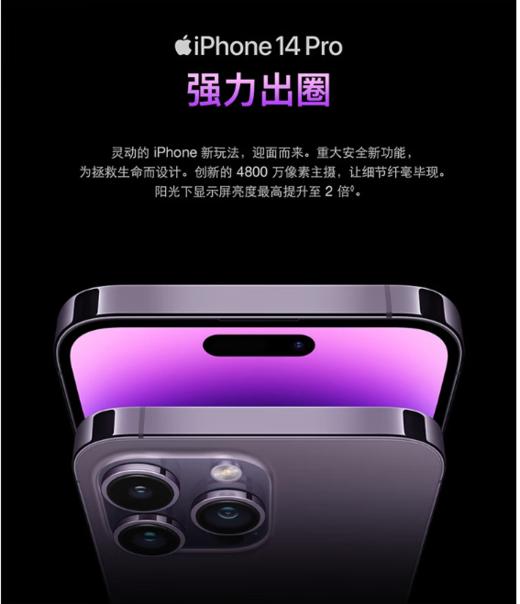 Apple iPhone 苹果14pro A2892 iPhone14pro A16芯片 5G手机 金色 1T 商品图3