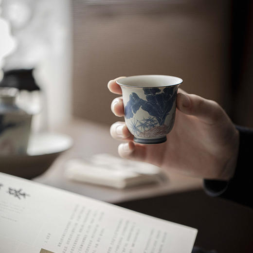 【日用百货】-宜室茶话  仿古手绘芭蕉茶杯主人杯 商品图1