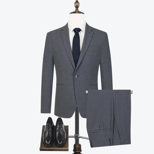 柒牌男士西服套装春季新款时尚格纹青年商务通勤风西装两件套	124C70120 商品图3