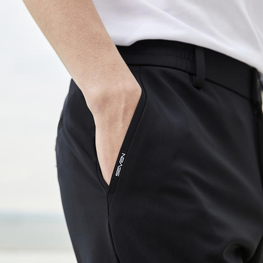 柒牌休闲裤男士春夏新款运动松紧腰中青年暗纹条纹直筒长裤子	124H70170 商品图1