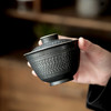 黑玄 黑陶盖碗陶瓷泡茶碗功夫茶具粗陶大号中式复古手抓盖碗 商品缩略图0