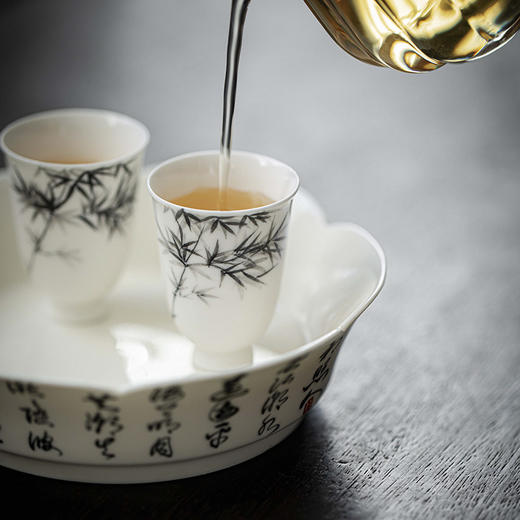 【日用百货】-宜室茶话  仿古手绘竹子品茗杯家用陶瓷茶杯主人杯 商品图4