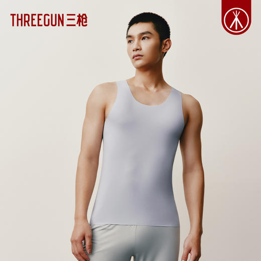 Threegun三枪【匠心系列-120支长绒棉】无痕圆领男士打底背心-30619A321 商品图6