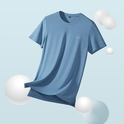 柒牌短袖T恤男夏季新款男士圆领莫代尔抗菌运动休闲打底汗衫	124F70100 商品图2