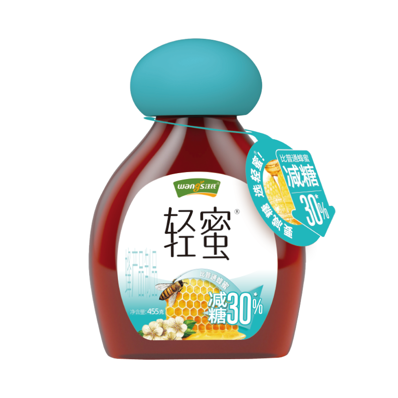 蜂蜜纯正天然减糖正品低糖低GI挤压瓶轻蜜455g瓶减糖蜜，无负担，全家可食用