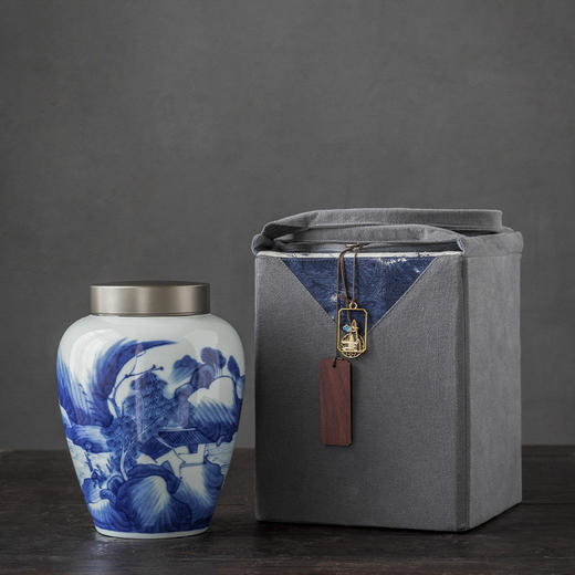 【日用百货】-宜室茶话  复古陶瓷茶叶罐双层锡盖密封罐 商品图7