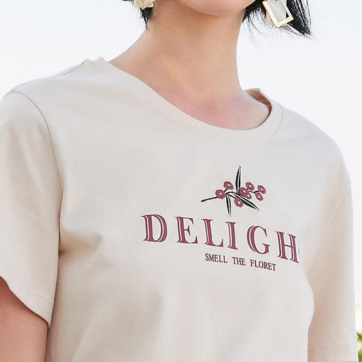 欧芮儿夏装2019新款女装字母印花T恤女宽松上衣薄款短袖t恤女小衫 商品图2