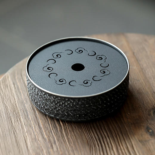 黑玄排水储水茶盘陶瓷大号干泡黑陶茶海壶承圆形干泡茶台茶具茶盘 商品图4