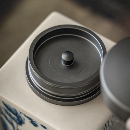 【日用百货】-宜室茶话  复古陶瓷茶叶罐双层锡盖密封罐 商品图4