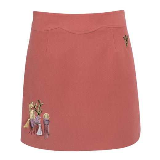 欧芮儿2018夏装女装收腰显瘦a字裙女刺绣半身裙女短裙＆ 商品图3