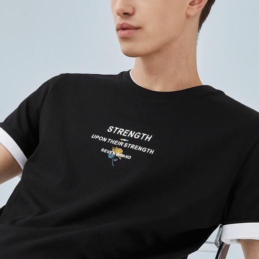 【100%新疆棉】柒牌短袖t恤男夏季新款时尚休闲圆领套头上衣	124T71170 商品图1