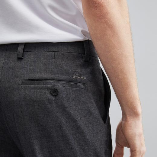 柒牌男装商务休闲西裤春夏新款犀牛褶男士人字纹西装直筒长裤	124H70320 商品图2