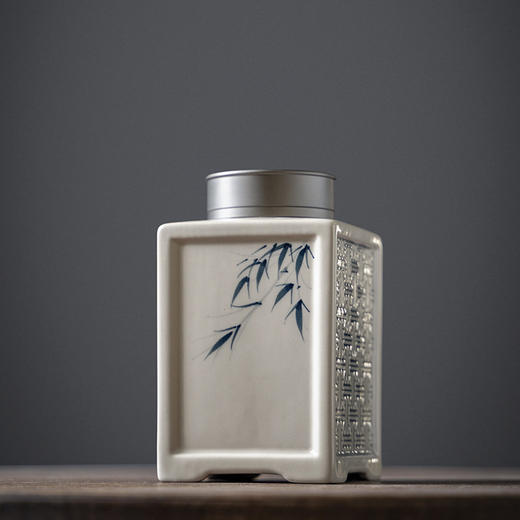 【日用百货】-宜室茶话  复古陶瓷茶叶罐双层锡盖密封罐 商品图6