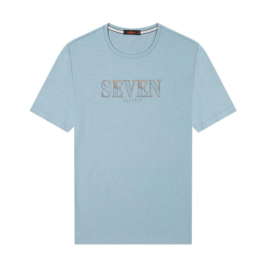 【冰氧吧】柒牌短袖t恤男时尚休闲薄款夏季字母烫钻圆领体恤上衣	122T71390 商品图3