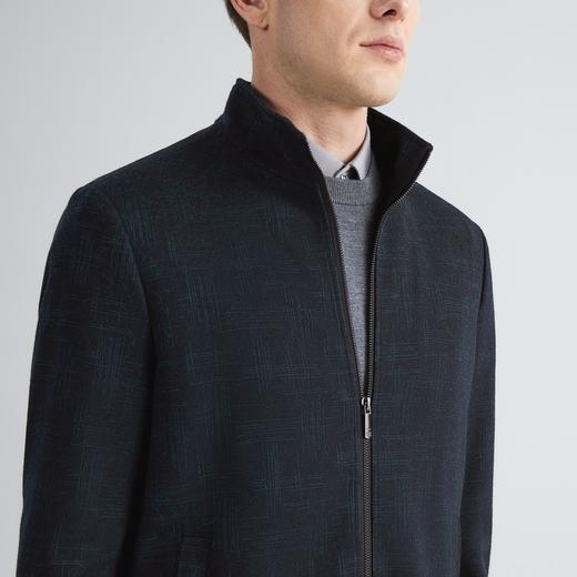 柒牌夹克男秋冬新款含羊毛提花针织商务休闲立领毛呢茄克外套	125D70020 商品图1