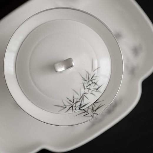 【日用百货】-宜室茶话  仿古手绘竹子盖碗家用陶瓷泡茶碗 商品图4