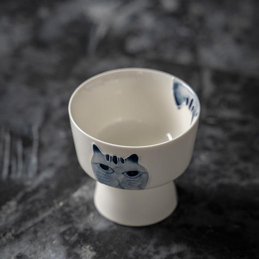 【日用百货】-宜室茶话  手绘陶瓷茶点盘简约日式高脚干果盘 商品图5