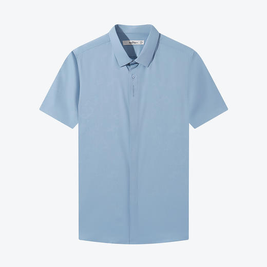 【特价】柒牌男装短袖衬衫男夏季新款商务休闲中青年暗纹提花翻领衬衣	124A70390 商品图3