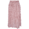 2018夏收腰显瘦粉色羽毛流苏百褶半身裙女中长款 商品缩略图3