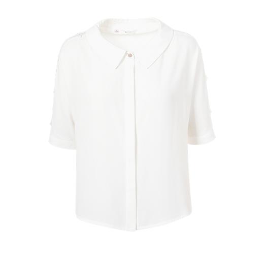 【最后一天】欧芮儿2019新款女装夏装翻领白色衬衫女时尚洋气宽松上衣女小衫 商品图3