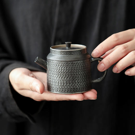 黑玄黑陶茶壶家用办公室会客中式陶瓷茶具单壶提梁壶侧把壶泡茶器 商品图0