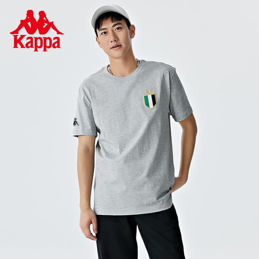 Kappa卡帕复古运动短袖2023新款男简约运动半袖纯棉休闲圆领T恤夏 商品图1