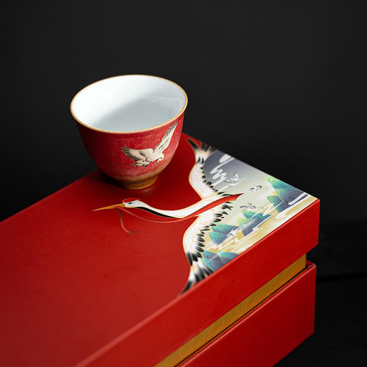 宫墙红陶瓷品茗杯套装粗陶复古窑变主人杯茶杯礼盒装单杯功夫茶具 商品图2