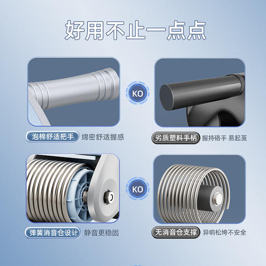 【福利来了！送精美跪垫-回弹静音防滑】无需出门，健身在家；自动回弹双轮、坦克轮滚动肌肉、强化腹部；男女皆可使用，初学者也能上手！收腹、塑形，一步到位，健康生活从此开始！ 商品图3