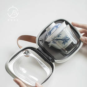 【日用百货】-宜室茶话  手绘青花竹子旅行茶具快客杯