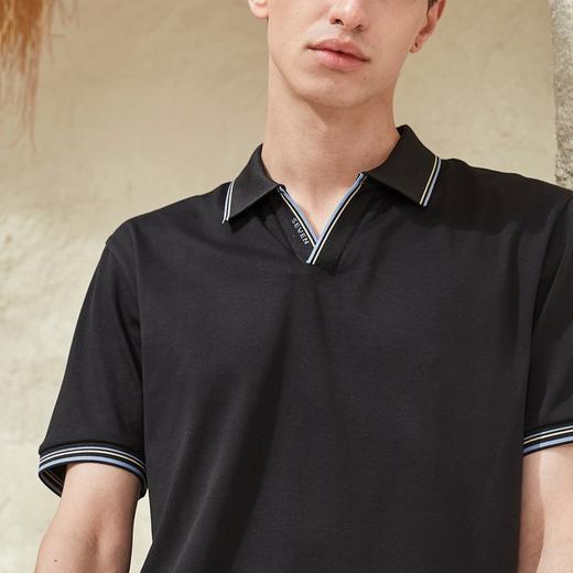 【水柔棉】柒牌短袖男士polo衫夏季新款运动休闲提花翻领T恤	124T70960 商品图2