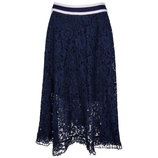 欧芮儿2019新款女装收腰显瘦镂空绣花蕾丝半身裙女中长款a字裙 商品图3