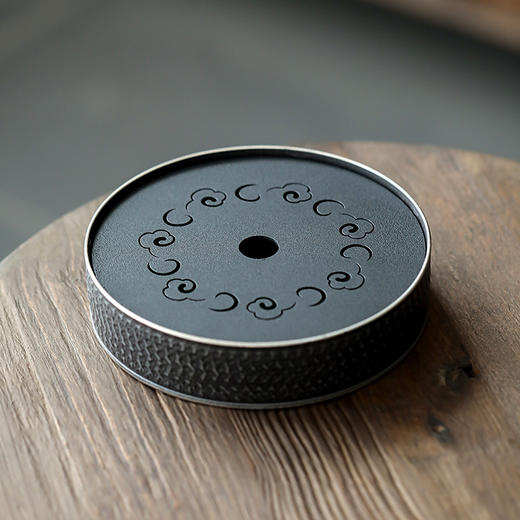 黑玄排水储水茶盘陶瓷大号干泡黑陶茶海壶承圆形干泡茶台茶具茶盘 商品图1