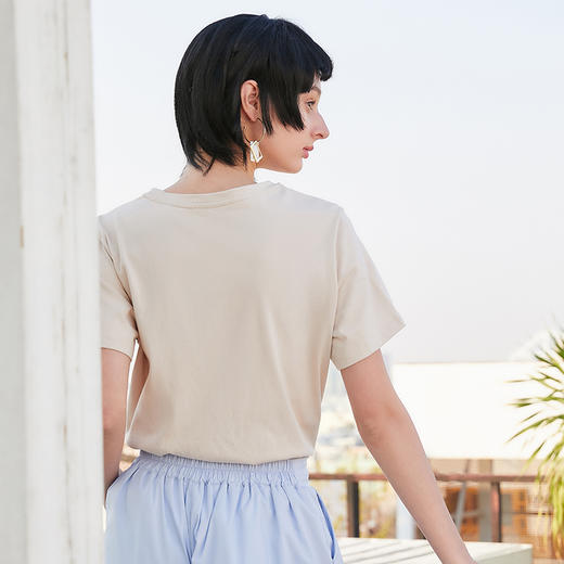 欧芮儿夏装2019新款女装字母印花T恤女宽松上衣薄款短袖t恤女小衫 商品图1