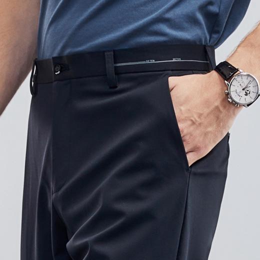 柒牌西服裤子男春夏新款商务休闲中青年针织弹力合体直筒西裤	124H71120 商品图1