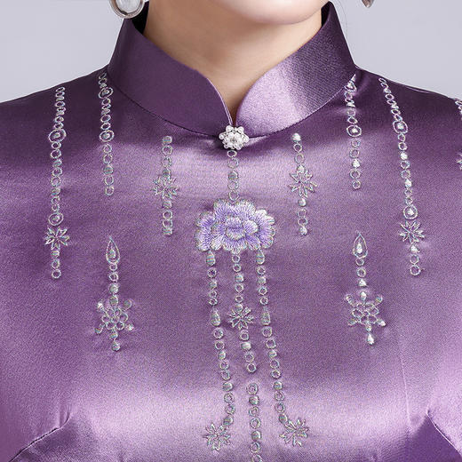 LHS-A14婚庆喜婆婆装婚宴礼服高贵年轻显瘦旗袍洋气新款连衣裙春 商品图1