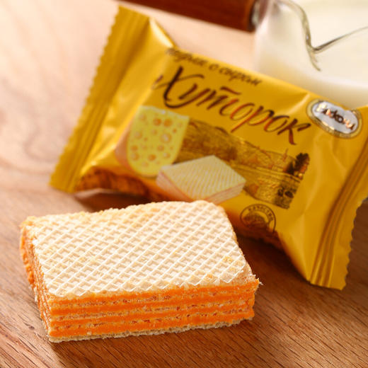 【中欧班列精选】俄罗斯阿孔特小农庄冰淇淋奶酪威化饼软口奶油夹心威化饼干408g/袋  原装进口 商品图5