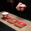 宫墙红中式方形杯垫陶瓷功夫茶具配件茶道茶艺茶台轻奢茶桌隔热垫 商品缩略图3