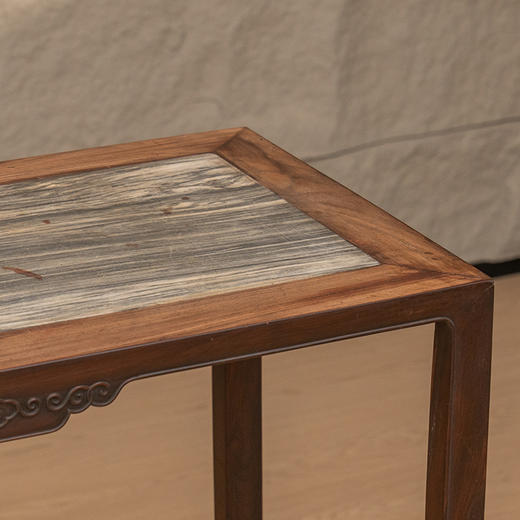 清 红木镶云石云纹四面平香几 商品图3