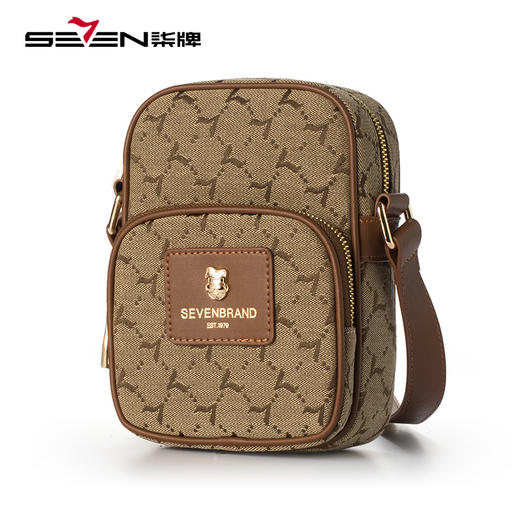 柒牌男士单肩包新款时尚复古提花织物日字包上班通勤斜挎男包	124P70080 商品图3