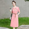 夏季新款，时尚潮流翻领拼接纯色收身显瘦衬衣裙（配腰带）HR-WL91329 商品缩略图0