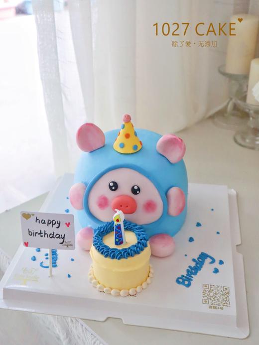 1027CAKE |  立体蛋糕 猪猪吹蜡烛 商品图0