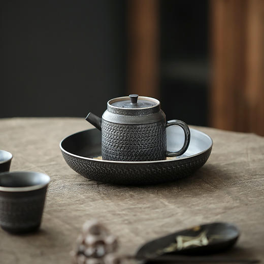 黑玄黑陶茶壶家用办公室会客中式陶瓷茶具单壶提梁壶侧把壶泡茶器 商品图2