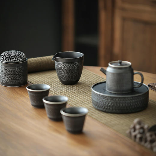 黑玄黑陶公道杯陶瓷均杯粗陶分茶器简约茶海复古中式功夫茶具公杯 商品图2