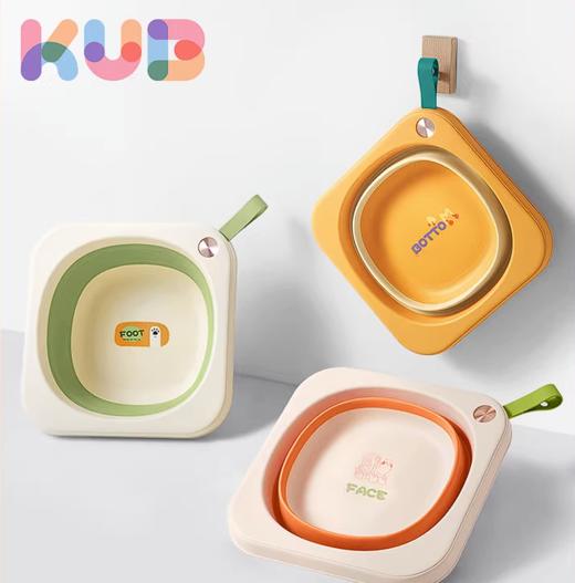 可优比婴儿折叠脸盆宝宝洗脸盆新生儿洗屁股盆便携式儿童专用 商品图0