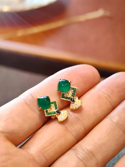 长生殿｜哥伦比亚祖母绿糖塔耳钉 商品图3