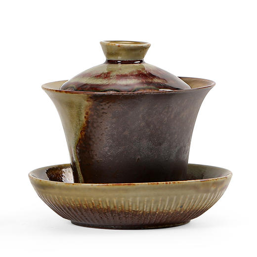 柴烧陶土盖碗景德镇陶瓷茶杯三才泡茶碗单个不烫手功夫茶具手抓碗 商品图4