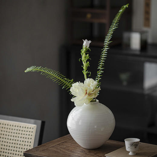 【日用百货】-宜室茶话日式侘寂风陶瓷花瓶茶空间花器摆件 商品图3