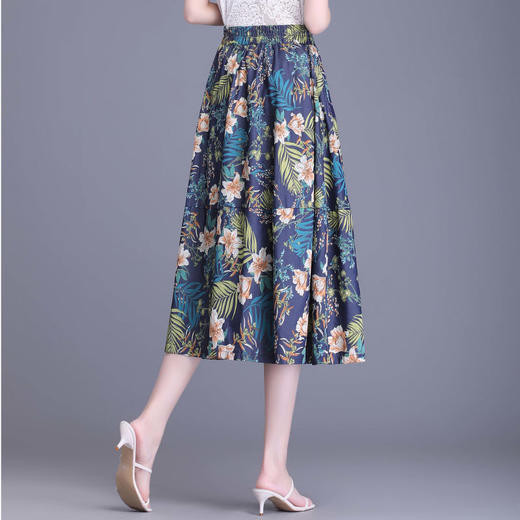 夏款时尚，中长款印花百褶裙松紧腰修身气质半身裙休闲裙MYX-1659-L 商品图2
