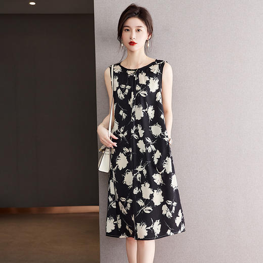 夏季茶歇碎花雪纺吊带裙，温柔系长裙感法式内搭连衣裙CC-J3405 商品图2